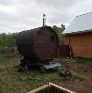 Монтаж бани-бочки №413 от 23.04.2021 в Солнечногорске